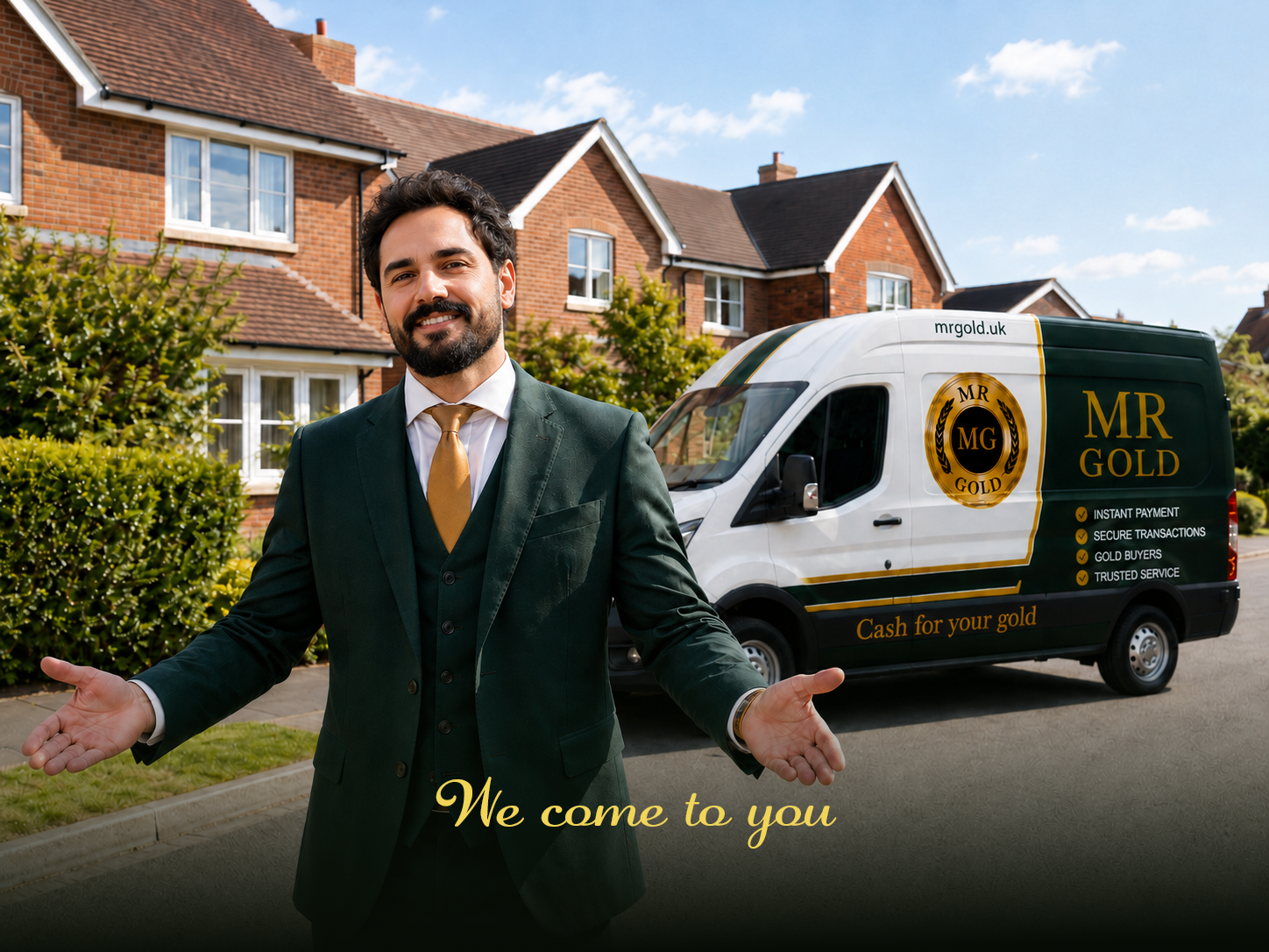MR GOLD expert and valuation vehicle outside a customer's home